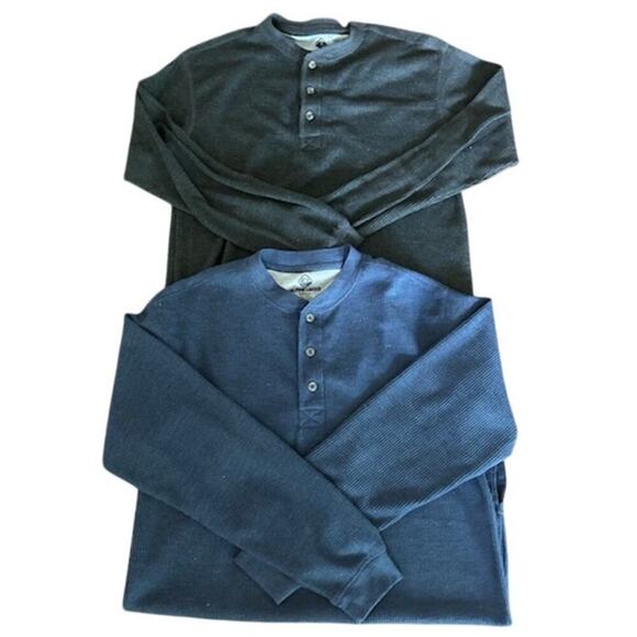 Alpine Lakes Men's Thermal Henley Shirt Bundle – Size Small – Navy & Charcoal - Picture 1 of 9